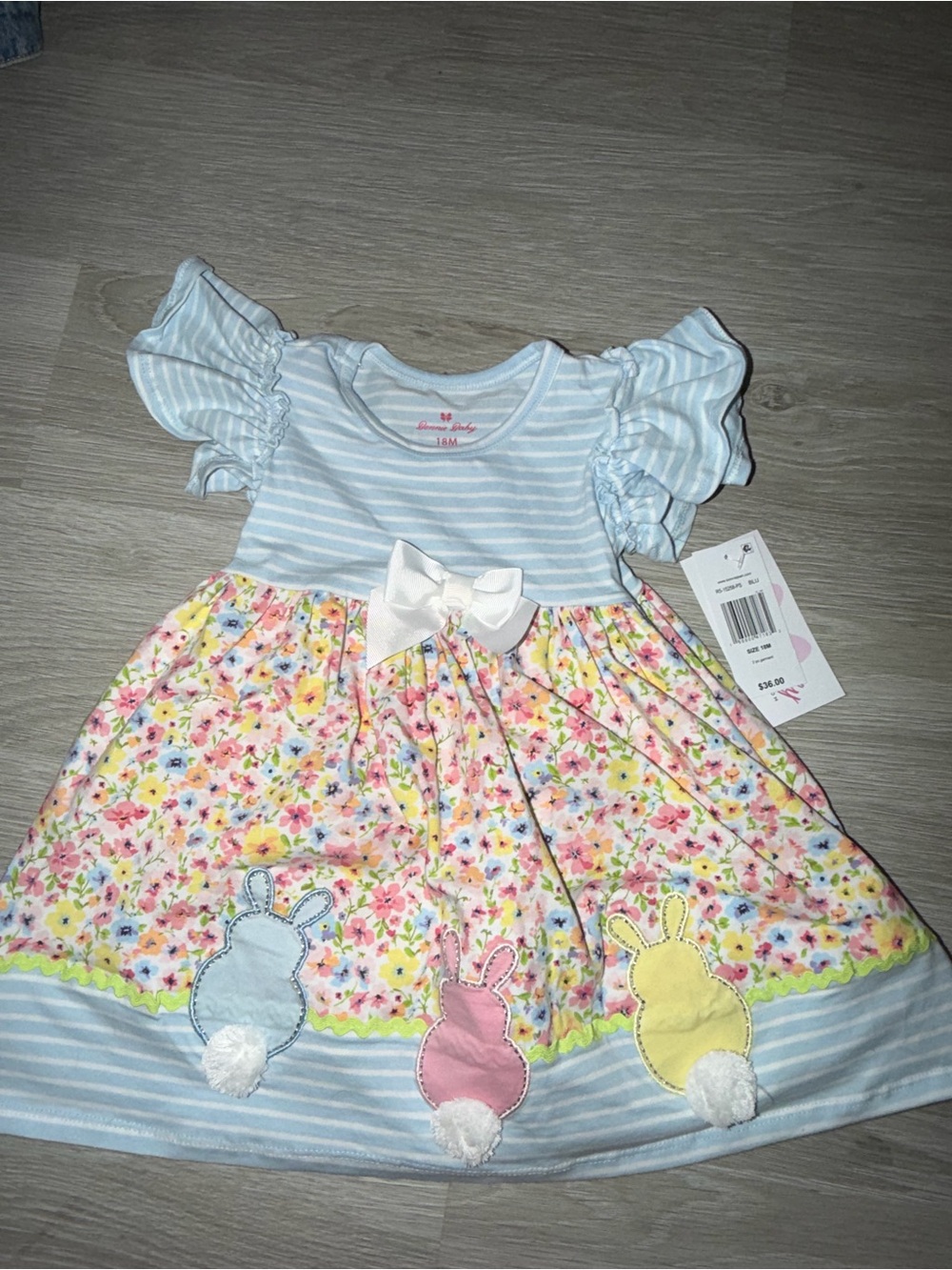 Bonnie Baby Light Blue and White Striped Infant Top